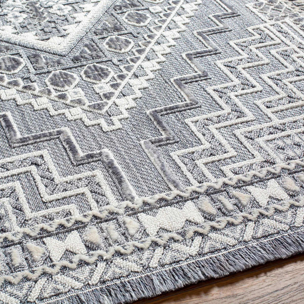 Alya Charcoal Textured Area Rug from PriceLows™