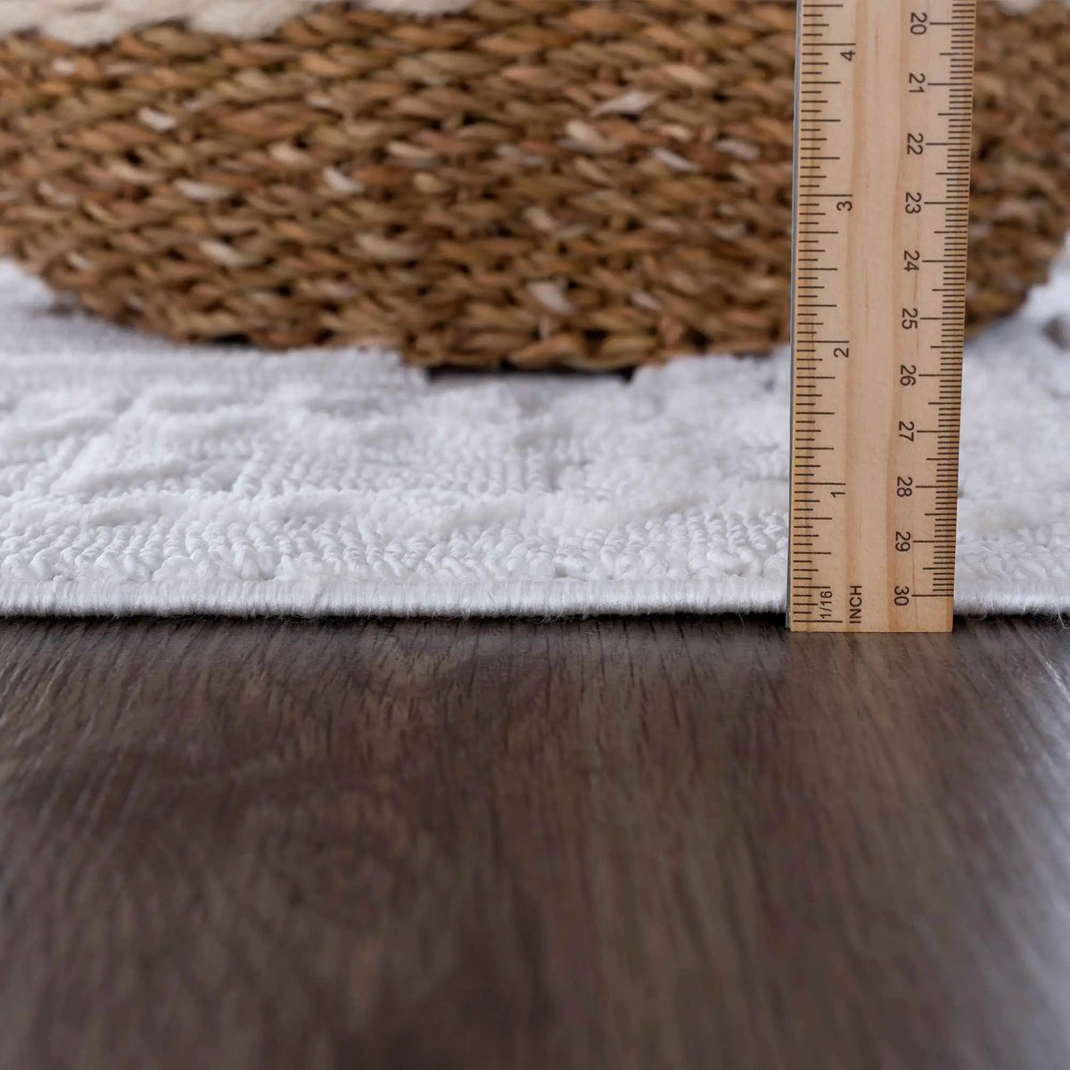 Alya White Fringe Rug from PriceLows™