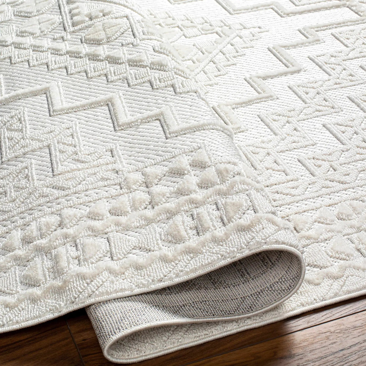 Alya White Fringe Rug from PriceLows™