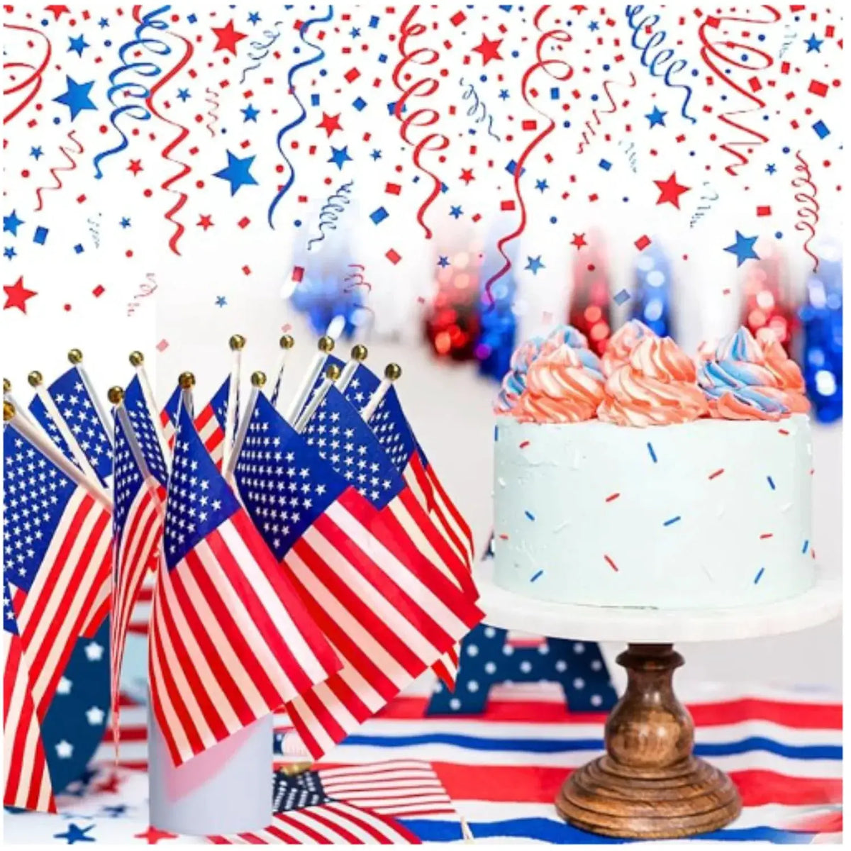 50pcs/20pcs American USA Flags on Sticks for 4th July Decorations, America Small Flags for Memorial Day Independence Day Decor from PriceLows™