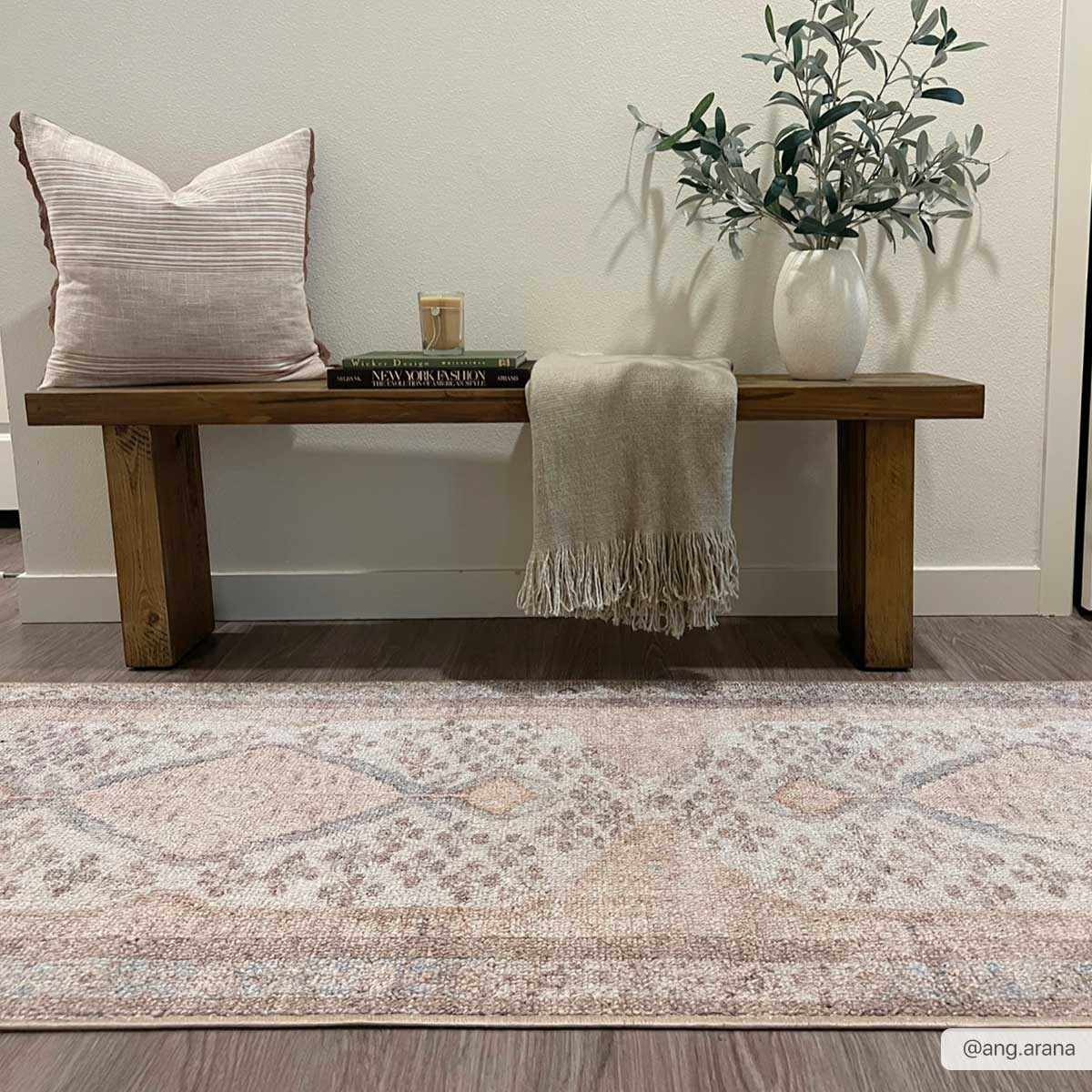 Analu Peach Washable Area Rug from PriceLows™