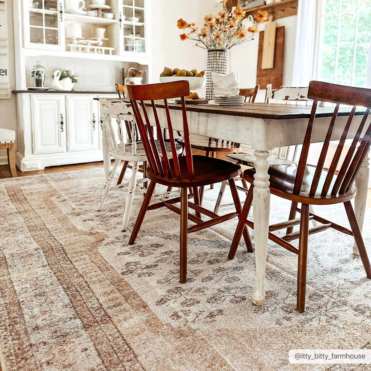 Analu Peach Washable Area Rug from PriceLows™