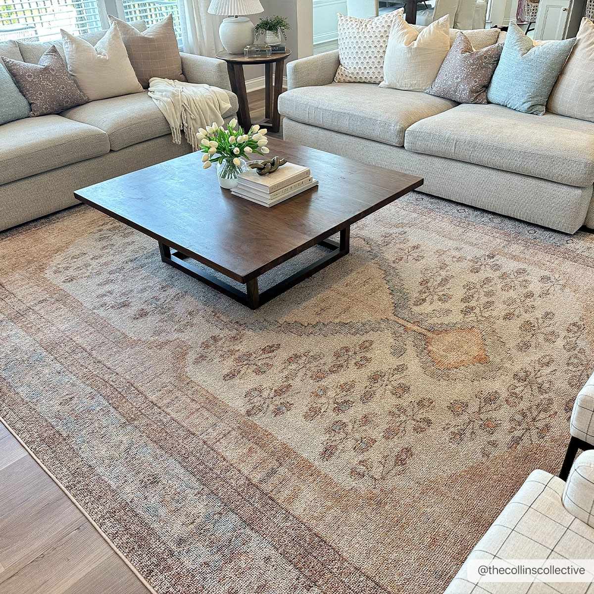 Analu Peach Washable Area Rug from PriceLows™