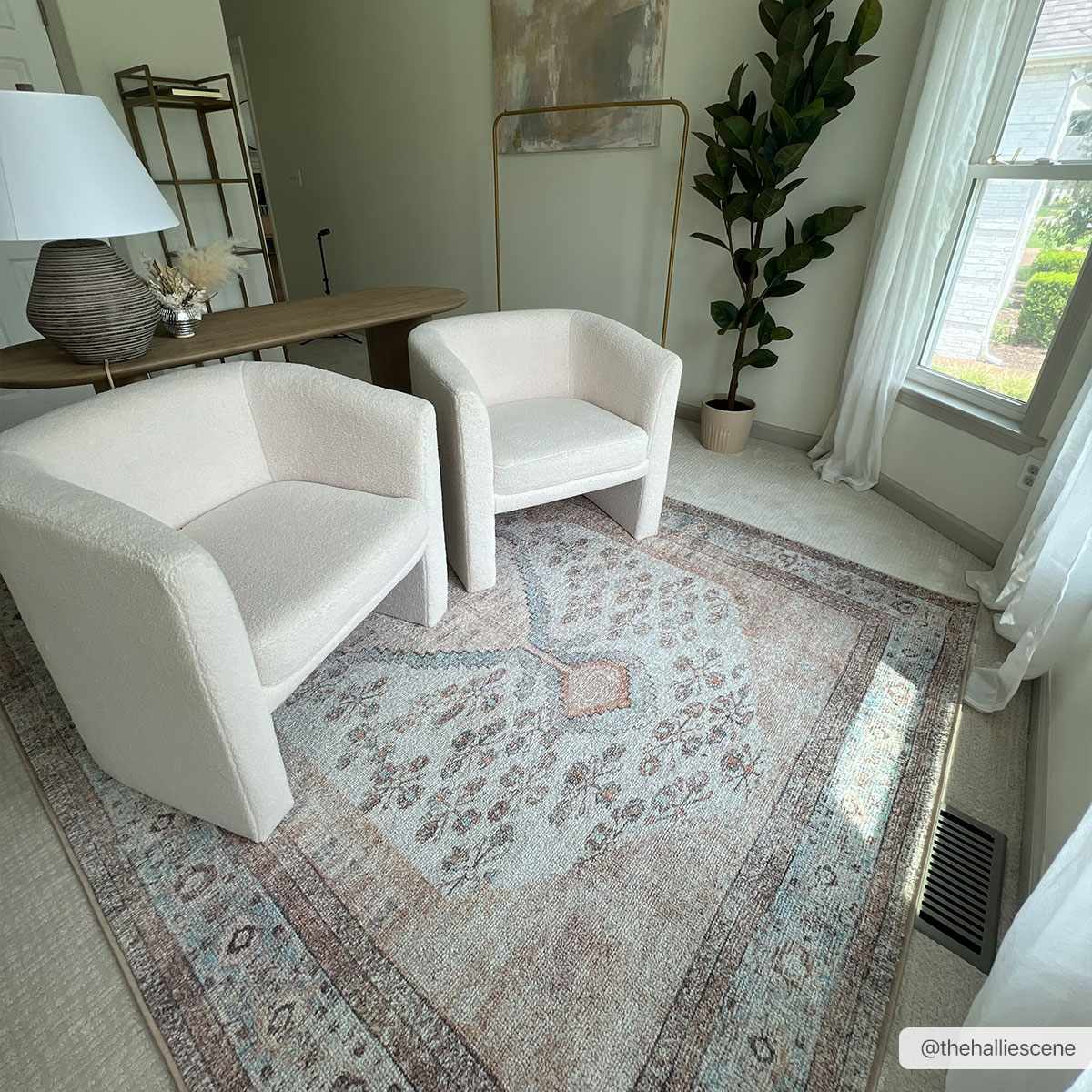 Analu Peach Washable Area Rug from PriceLows™