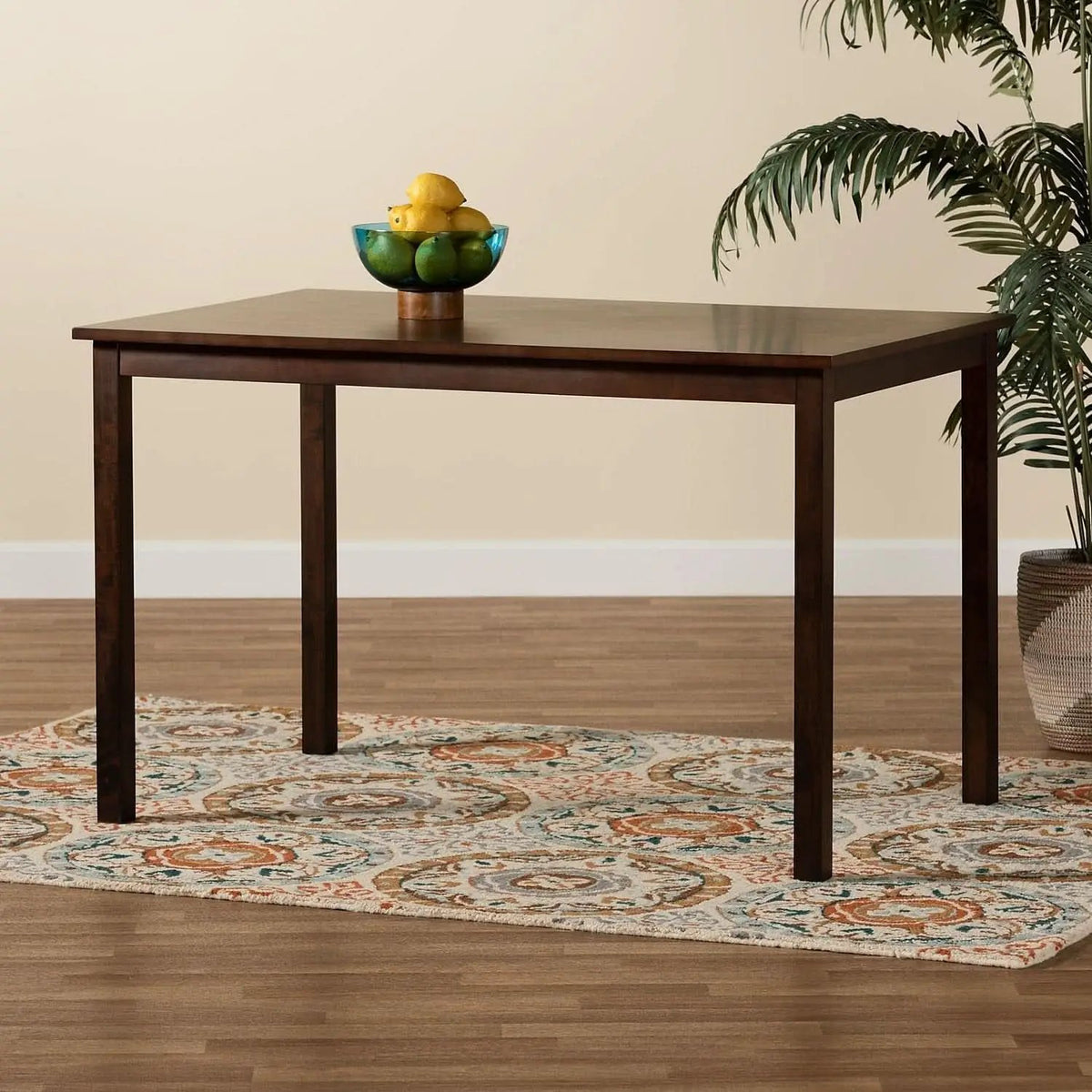 Andrew Modern Dining Table Dark Brown Hardwood Finish from PriceLows™