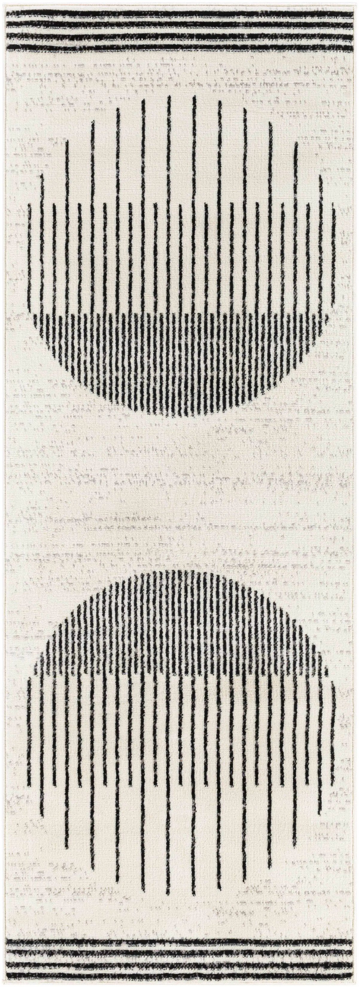 Angus Abstract Black and White Area Rug from PriceLows™