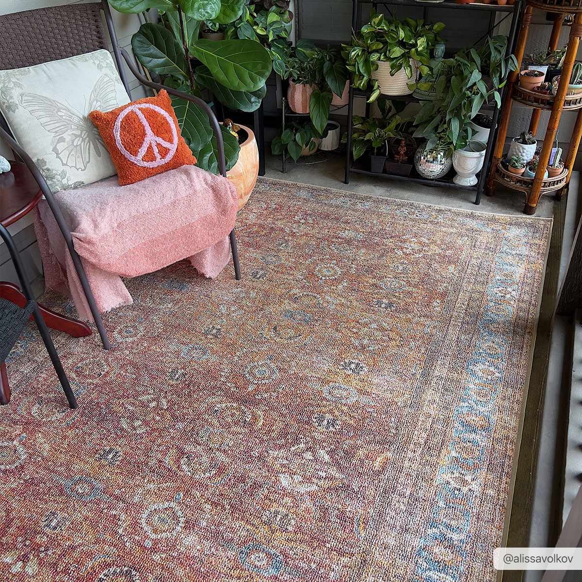 Anshu Peach Washable Area Rug from PriceLows™