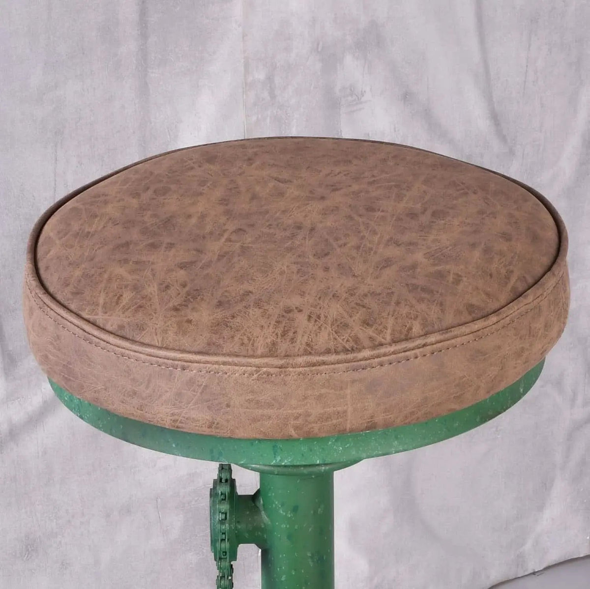 Antique Green Height Adjustable Bar Stool Set Of 2 With Bicycle Wheel Design from PriceLows™
