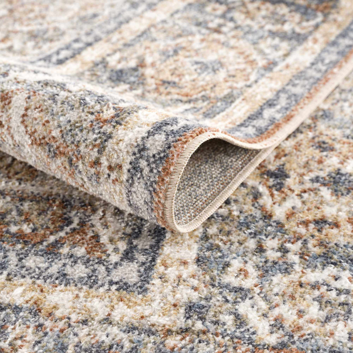 Arias Beige Blue Washable Area Rug from PriceLows™
