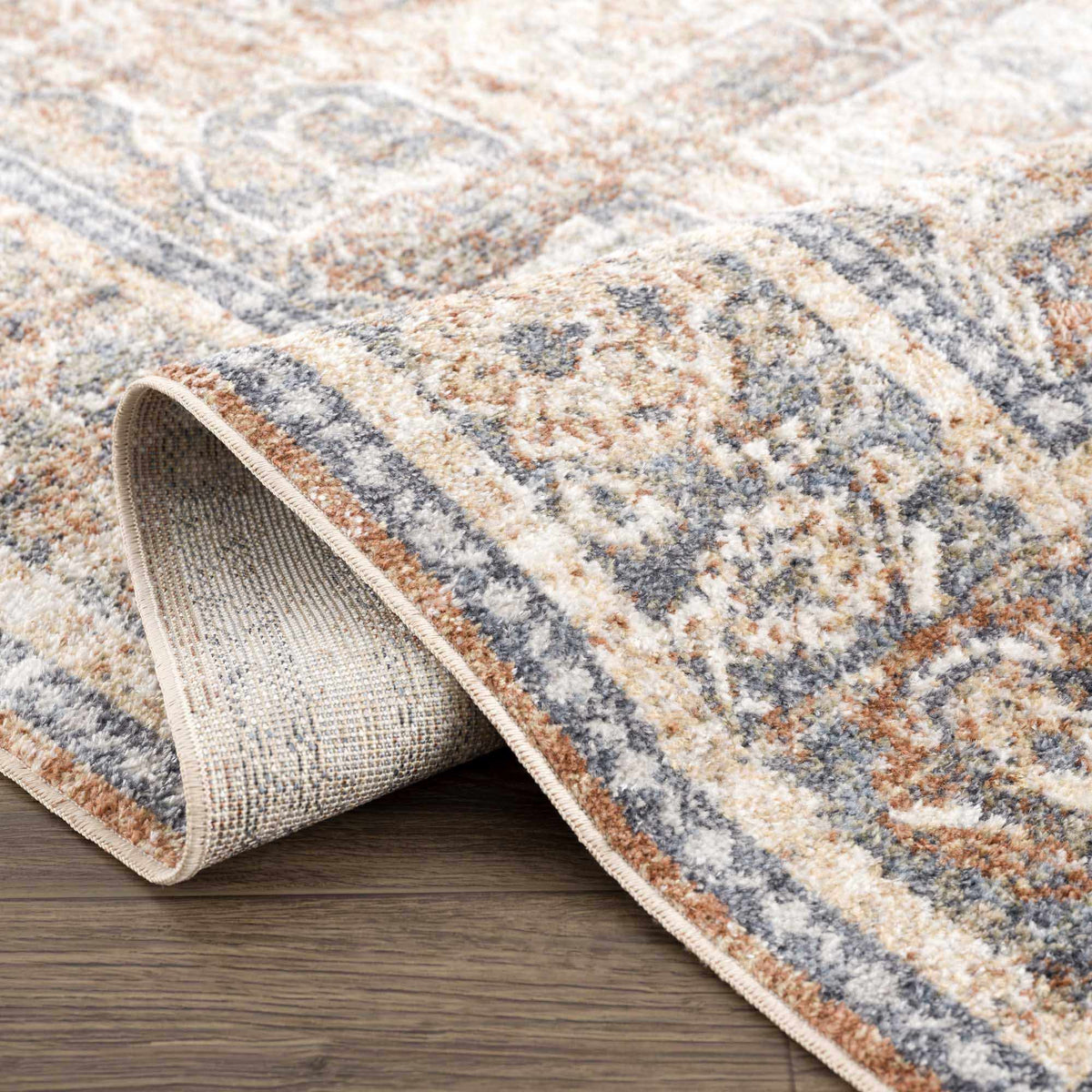 Arias Beige Blue Washable Area Rug from PriceLows™