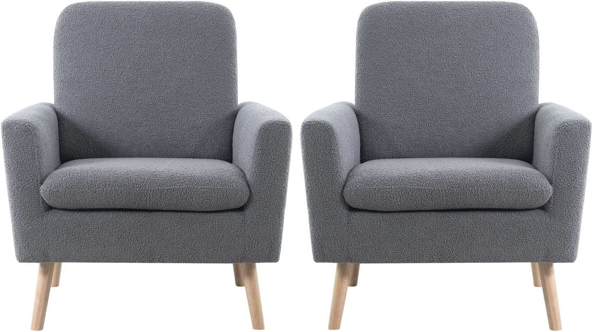 Gray Mid Century Modern Plush Upholstered Armchair from PriceLows™