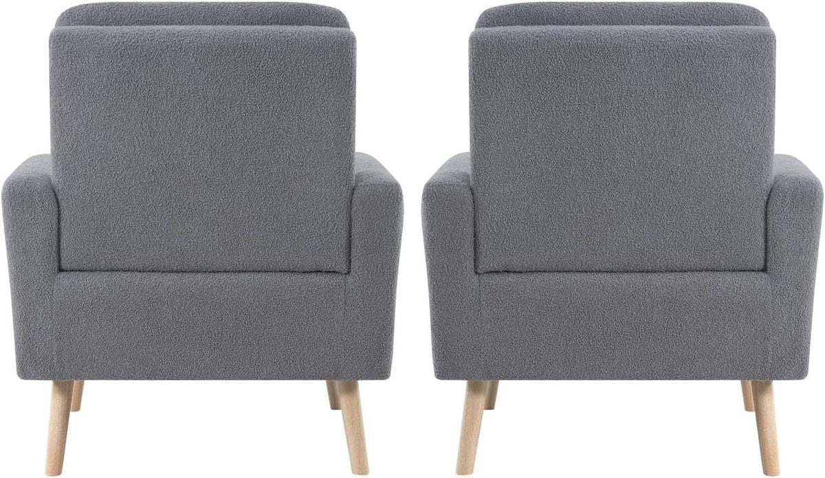 Gray Mid Century Modern Plush Upholstered Armchair from PriceLows™