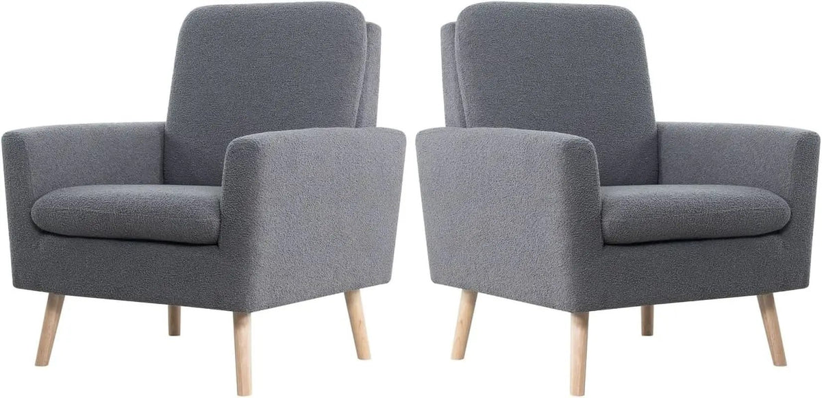 Gray Mid Century Modern Plush Upholstered Armchair from PriceLows™