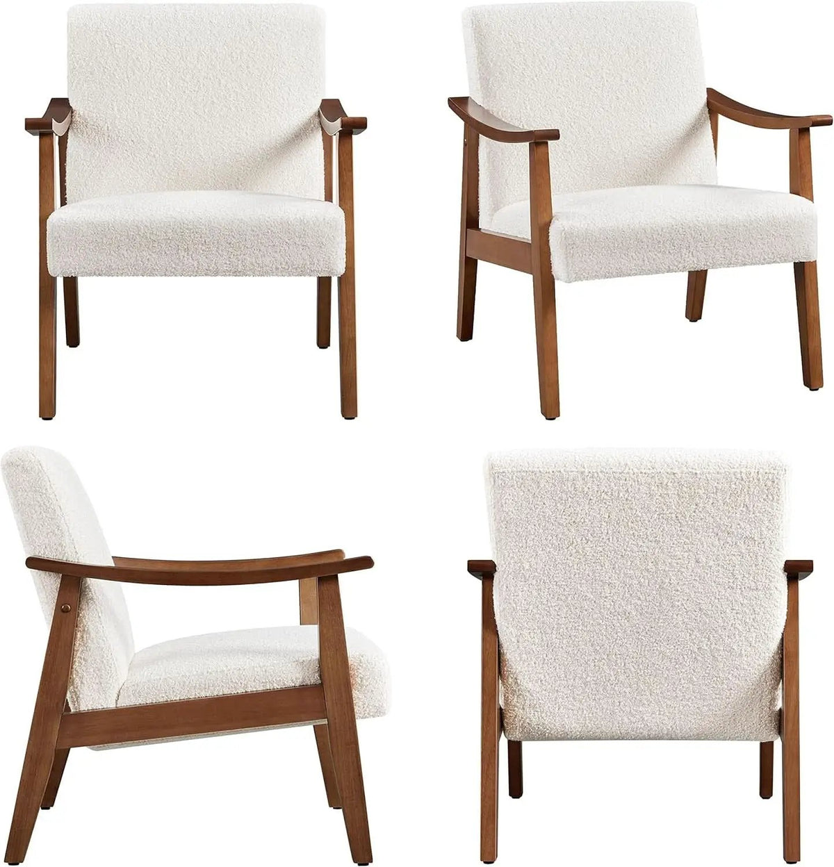Ivory Professionally Upholstered Fabric Armchair High Back from PriceLows™