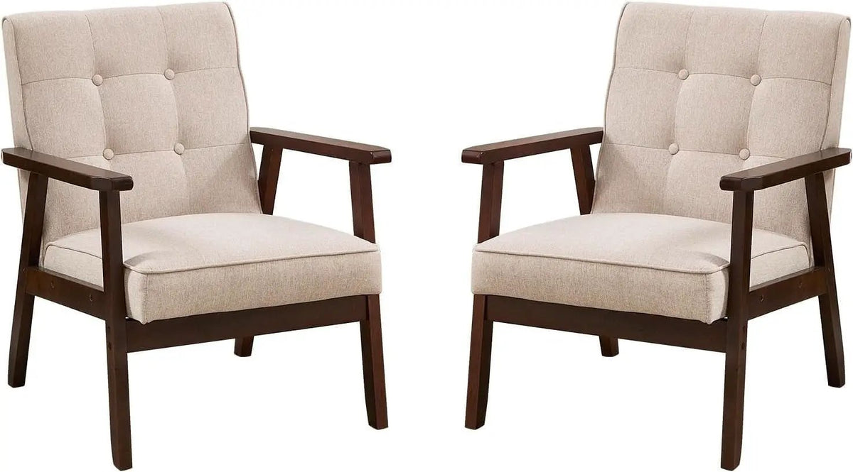 Mid-Century Fabric Upholstered Armchair Set Of Two from PriceLows™