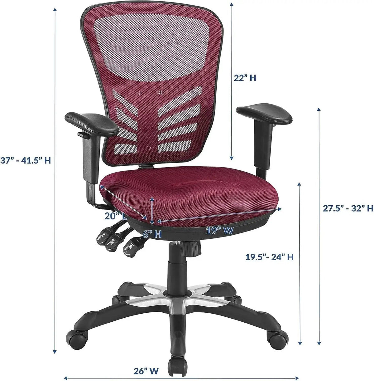Articulate Ergonomic Red Mesh Office Chair with Adjustable Support from PriceLows™