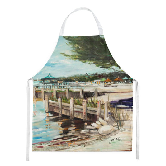 Kitchen Apron | Bib Style Unisex | 27"W x 30"H | At the Pier Sailboats