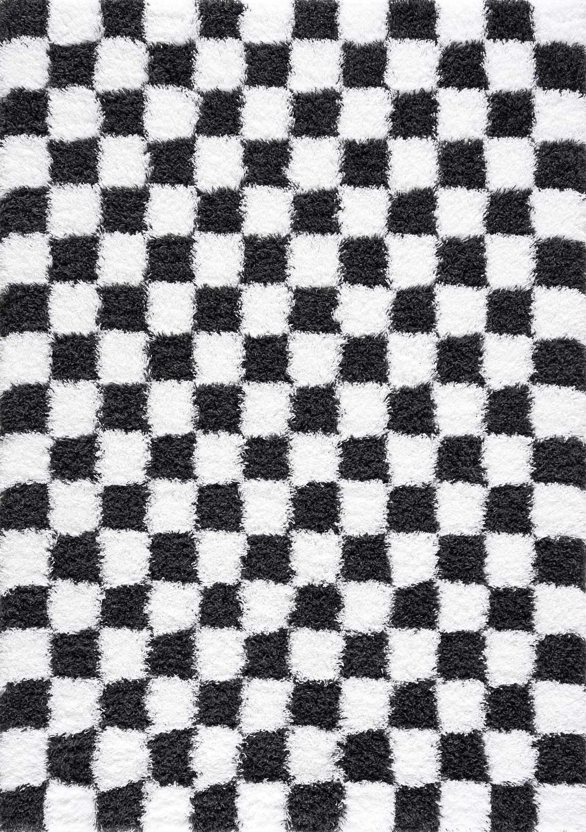 Atira Black & White Checkered Area Rug from PriceLows™