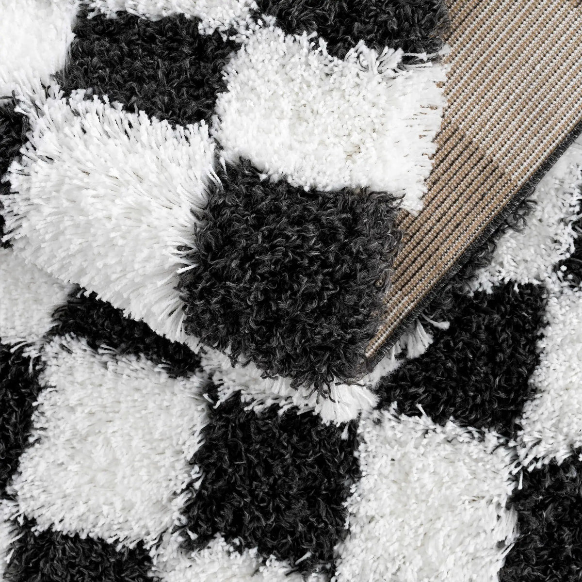 Atira Black & White Checkered Area Rug from PriceLows™