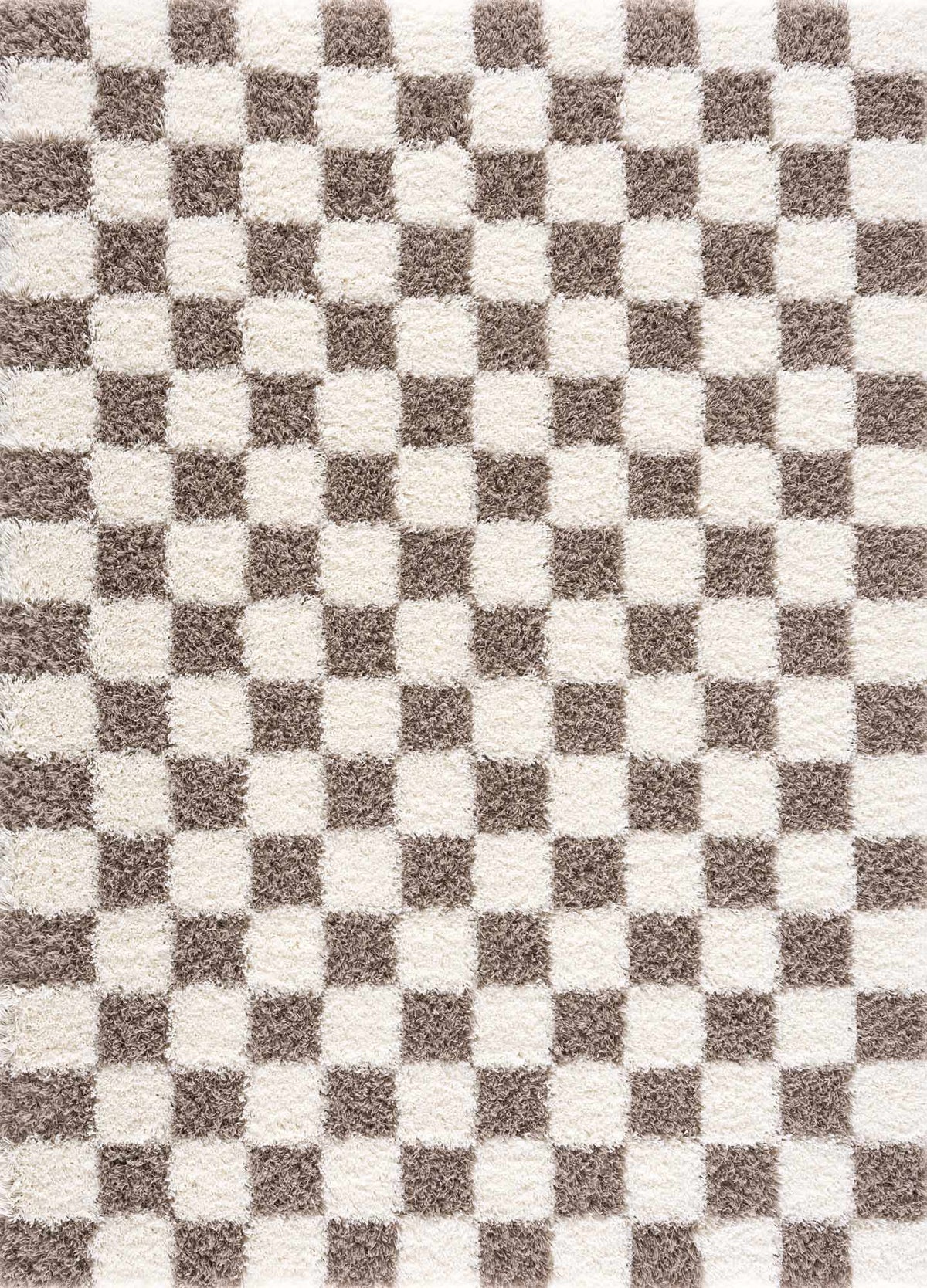Atira Brown Checkered Area Rug from PriceLows™