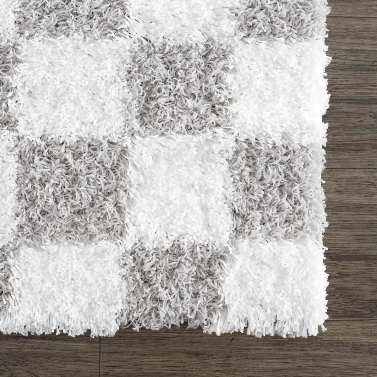 Atira Gray Checkered Area Rug from PriceLows™