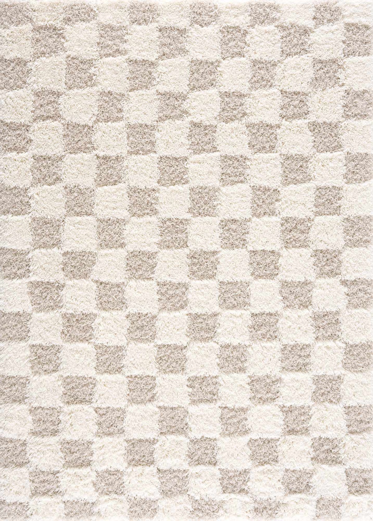 Atira Light Brown Checkered Area Rug from PriceLows™