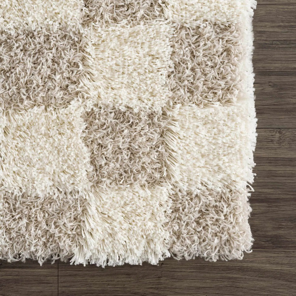 Atira Light Brown Checkered Area Rug from PriceLows™