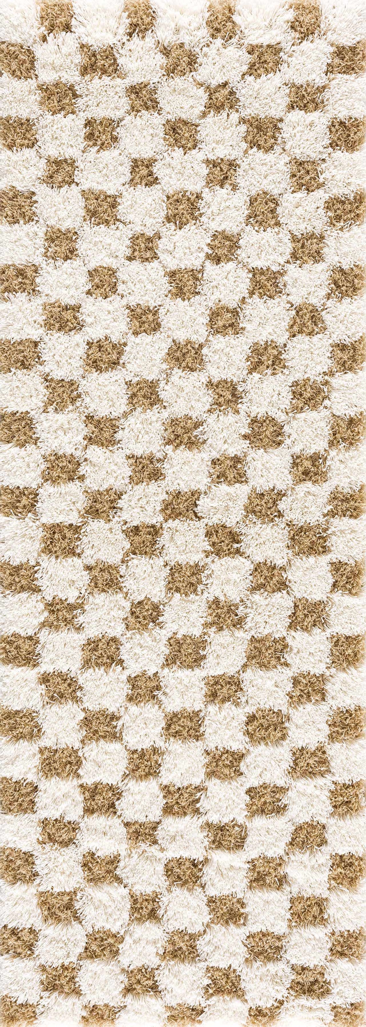 Atira Mustard Checkered Area Rug from PriceLows™