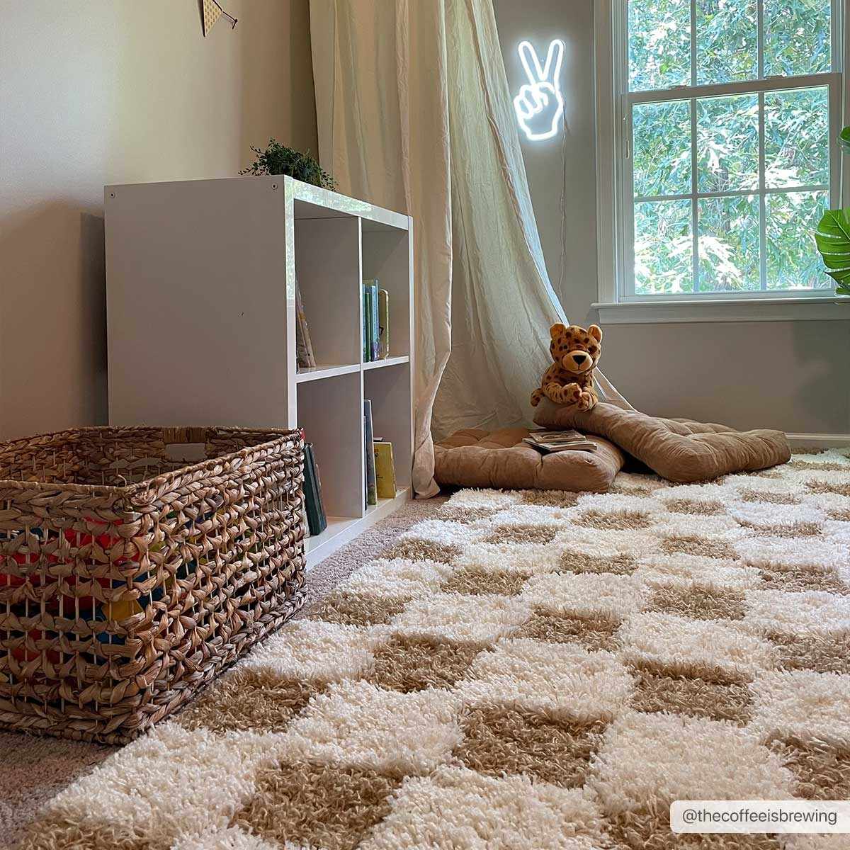 Atira Mustard Checkered Area Rug from PriceLows™