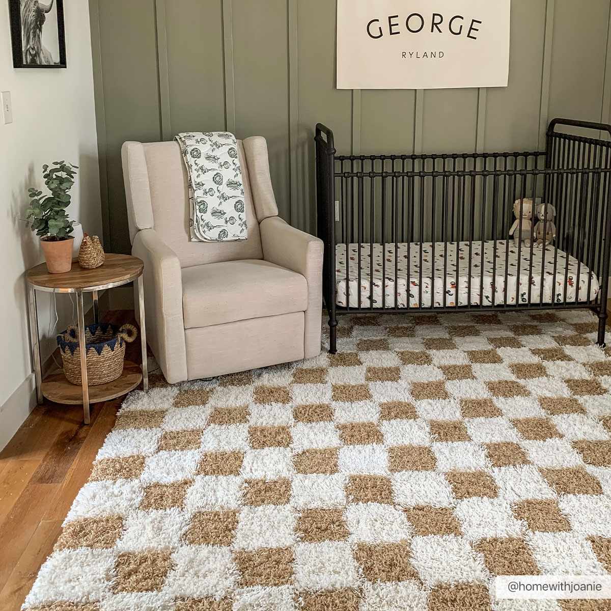 Atira Mustard Checkered Area Rug from PriceLows™