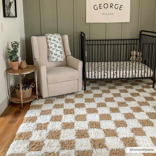 Atira Mustard Checkered Area Rug from PriceLows™