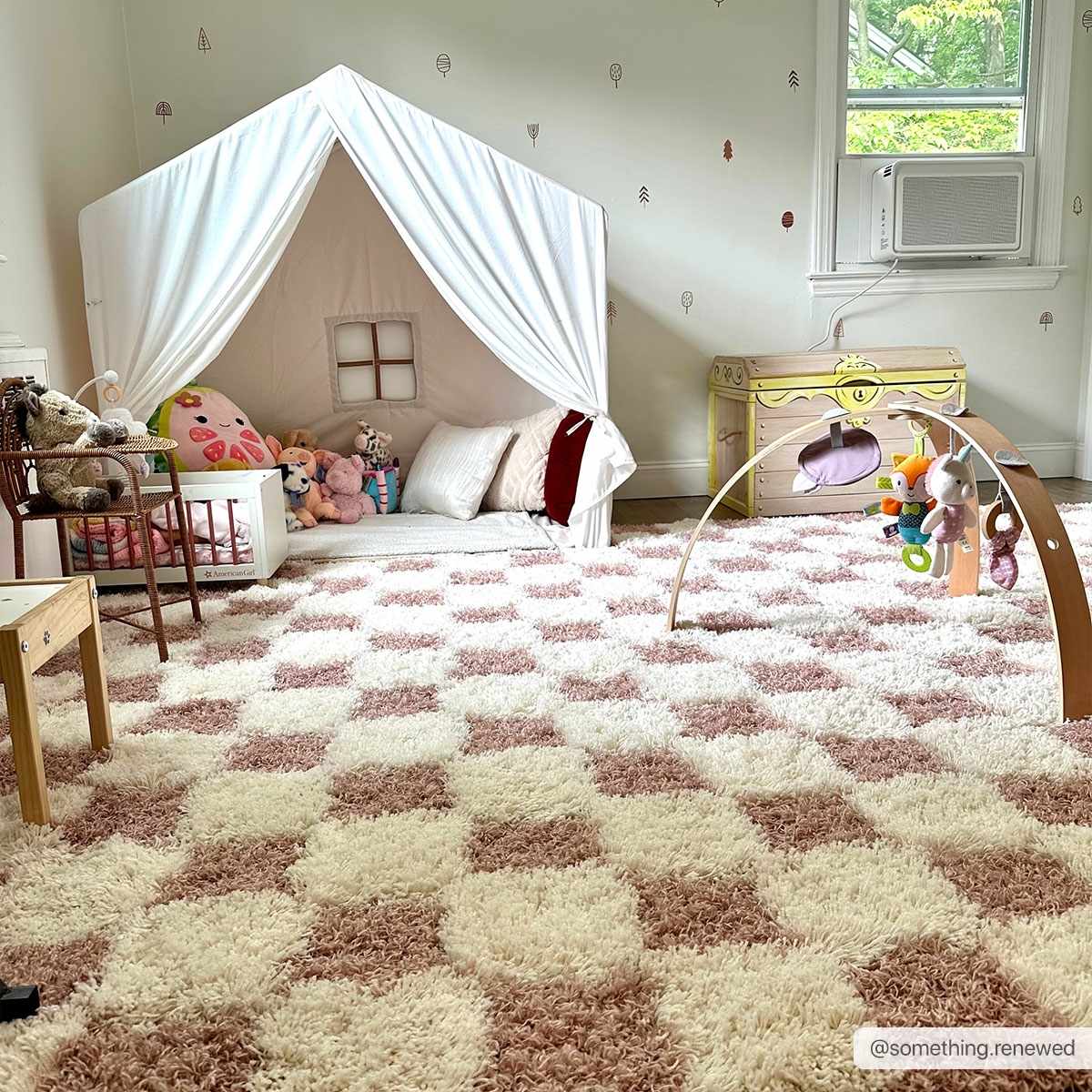 Atira Pink Checkered Area Rug from PriceLows™