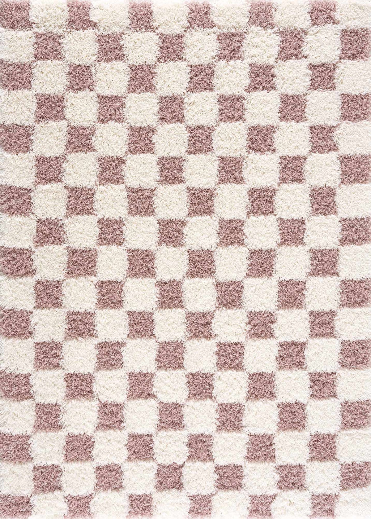 Atira Pink Checkered Area Rug from PriceLows™