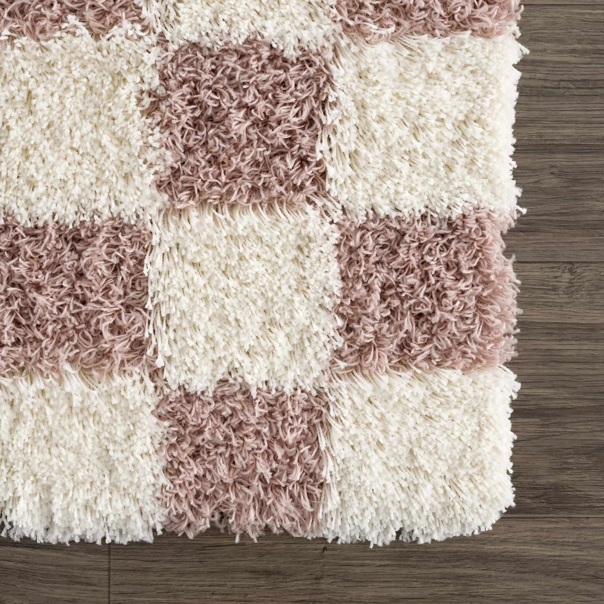 Atira Pink Checkered Area Rug from PriceLows™