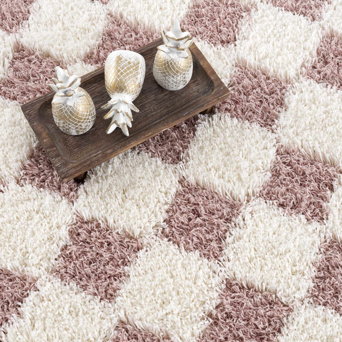 Atira Pink Checkered Area Rug from PriceLows™