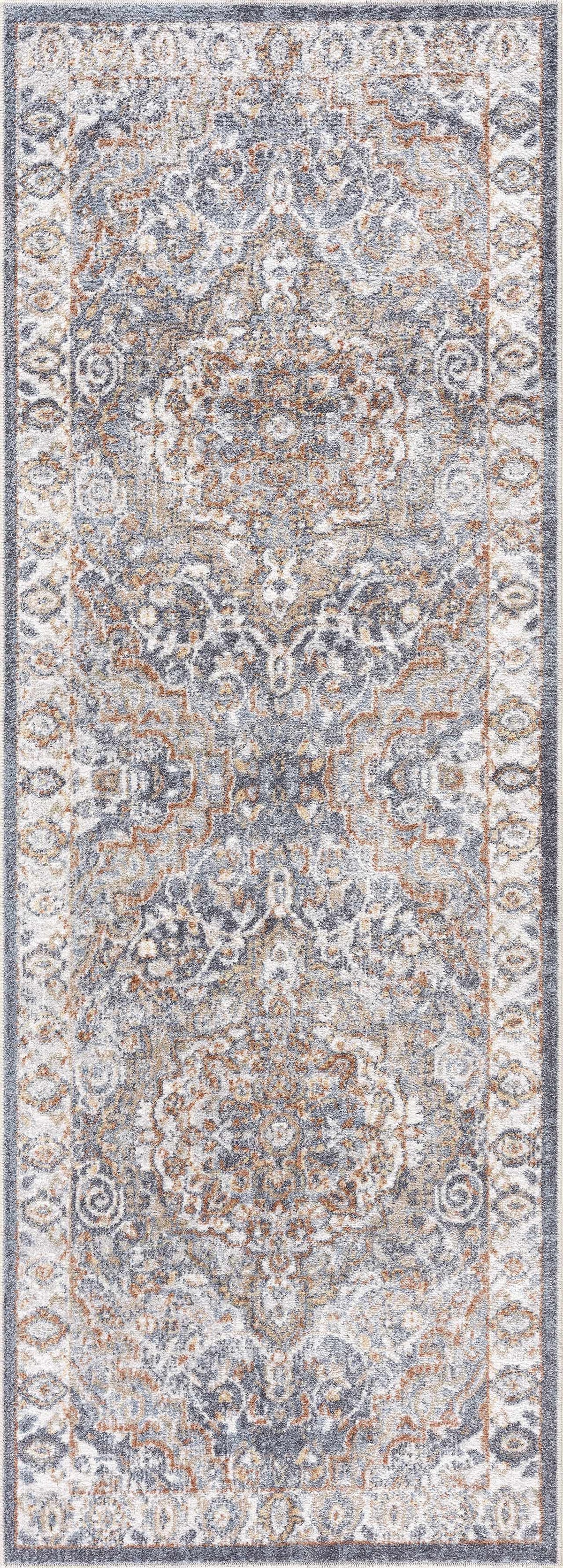 Aurum Blue & Beige Washable Area Rug from PriceLows™
