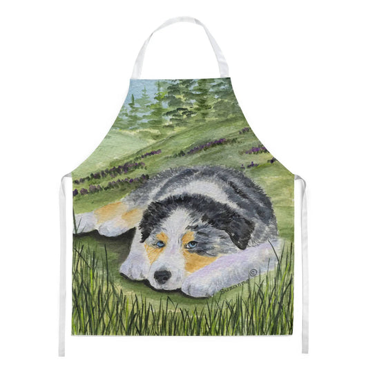 Kitchen Apron | Bib Style Unisex | 27"W x 30"H | Australian Shepherd (Style 3)