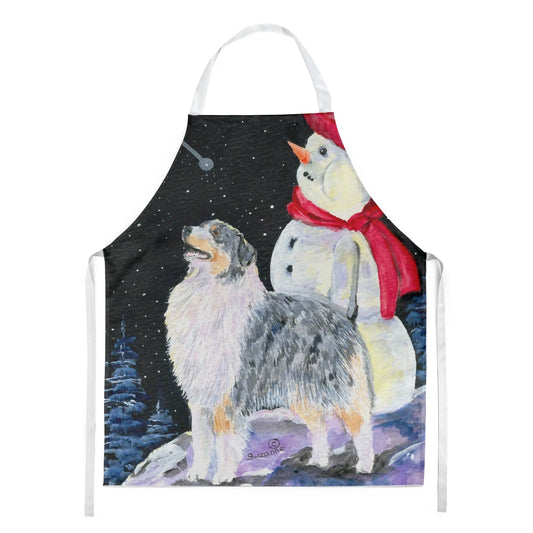 Kitchen Apron | Bib Style Unisex | 27"W x 30"H | Australian Shepherd (Style 7)