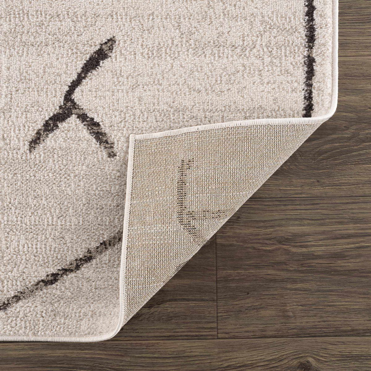 Azzan Cream & Charcoal Area Rug from PriceLows™