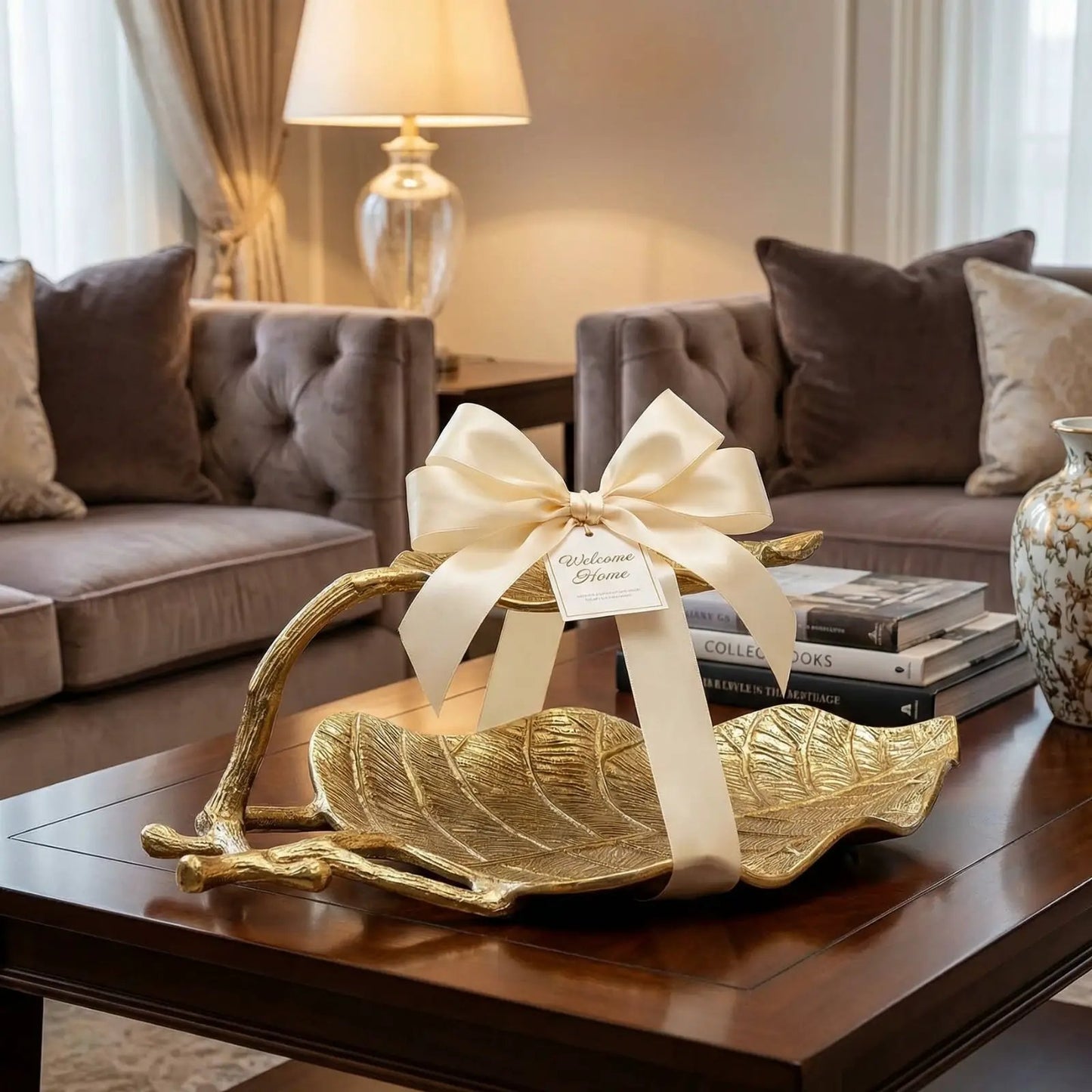 Gold Leaf 2 Tier Serving Centerpiece Tray from PriceLows™