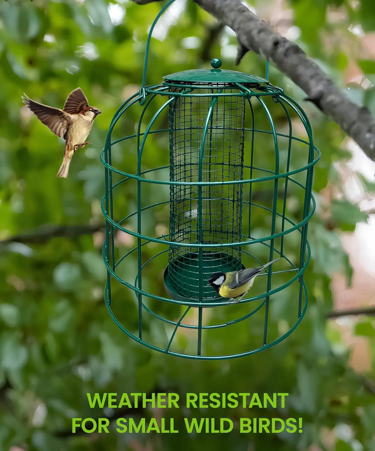 Bird Feeder | Mesh Tube Cage | Squirrel Proof | Weather Resistant