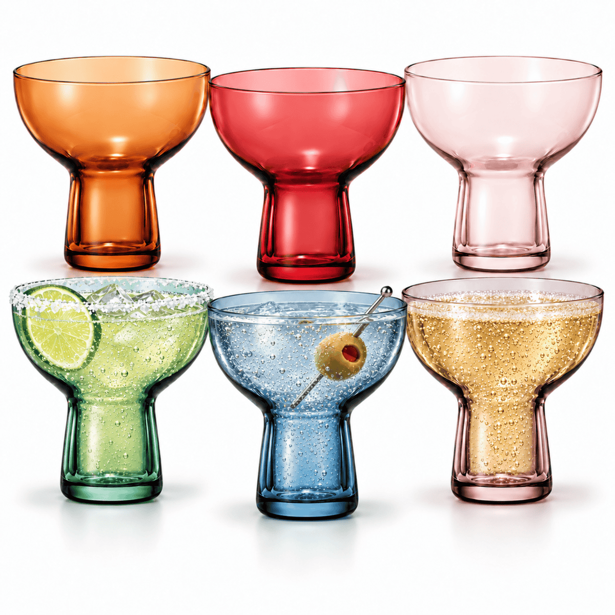 Tonal Margarita Cocktail Glassware | 10 oz | Set of 6 | Entertaining