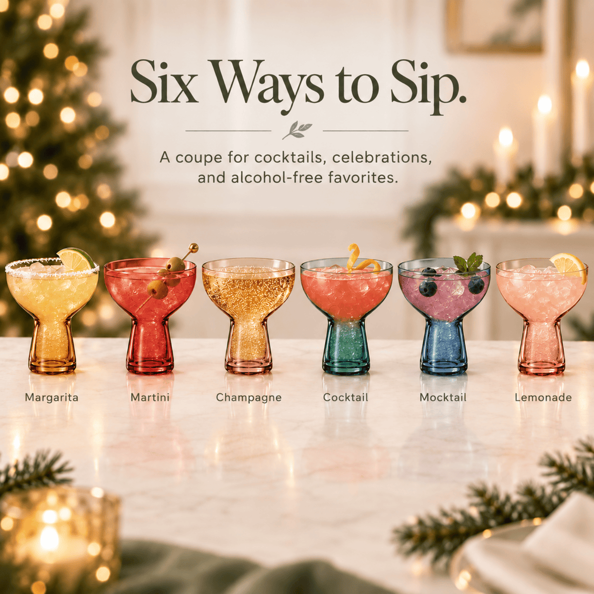 Tonal Margarita Cocktail Glassware | 10 oz | Set of 6 | Entertaining