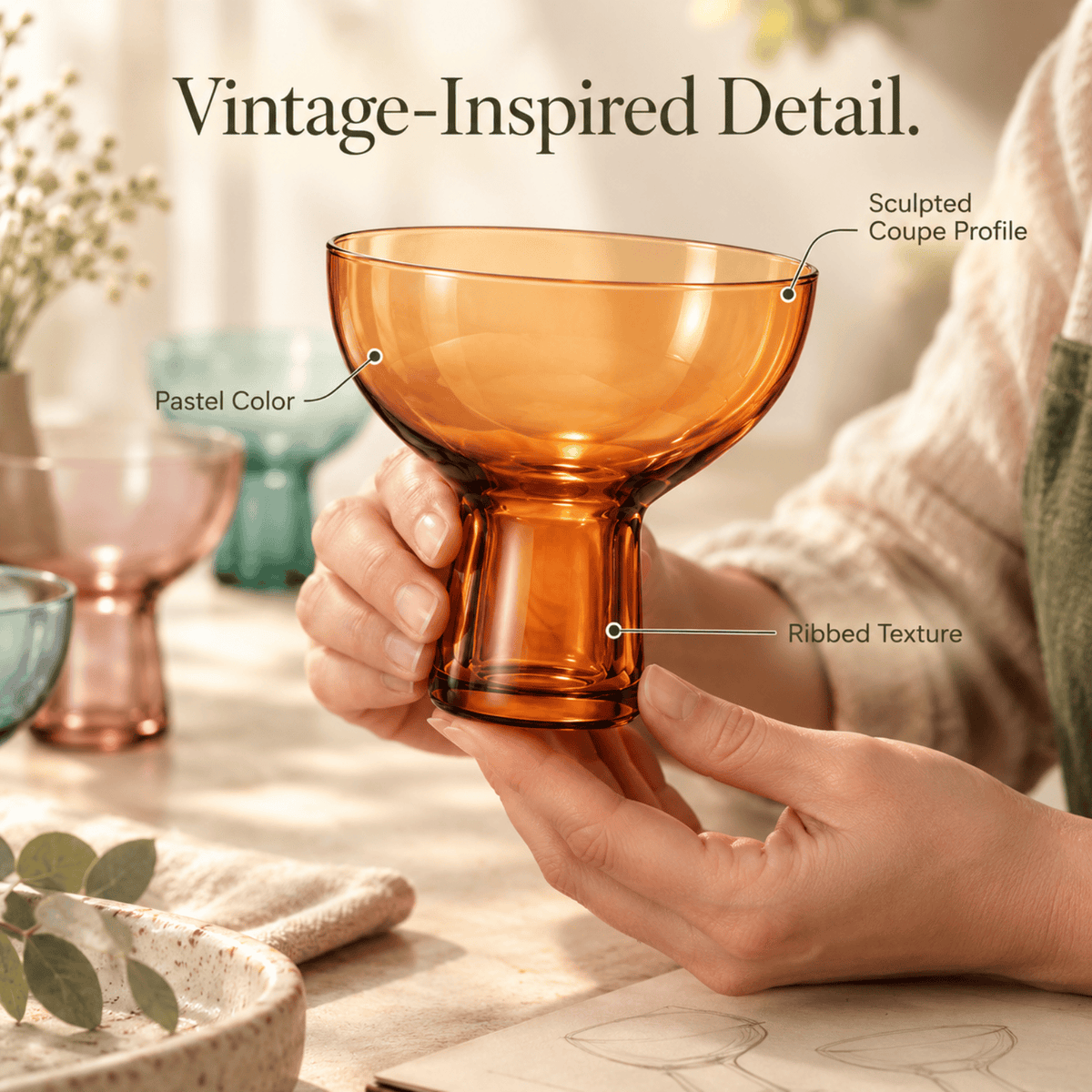 Tonal Margarita Cocktail Glassware | 10 oz | Set of 6 | Entertaining