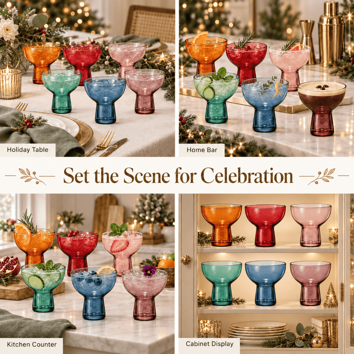 Tonal Margarita Cocktail Glassware | 10 oz | Set of 6 | Entertaining