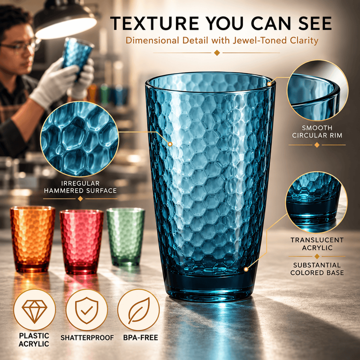 Eze Acrylic Highball Glassware | 19 oz | Set of 4 | Acrylic