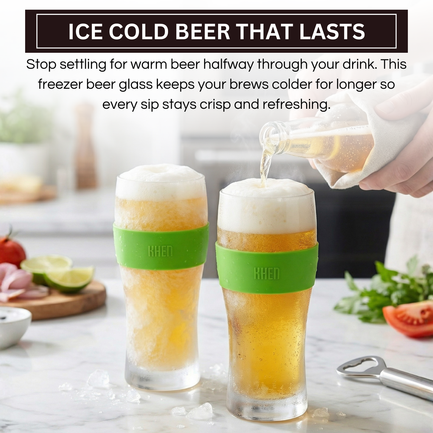 Barcelona Acrylic Cooling Beer Glassware, Set of 2 from PriceLows™
