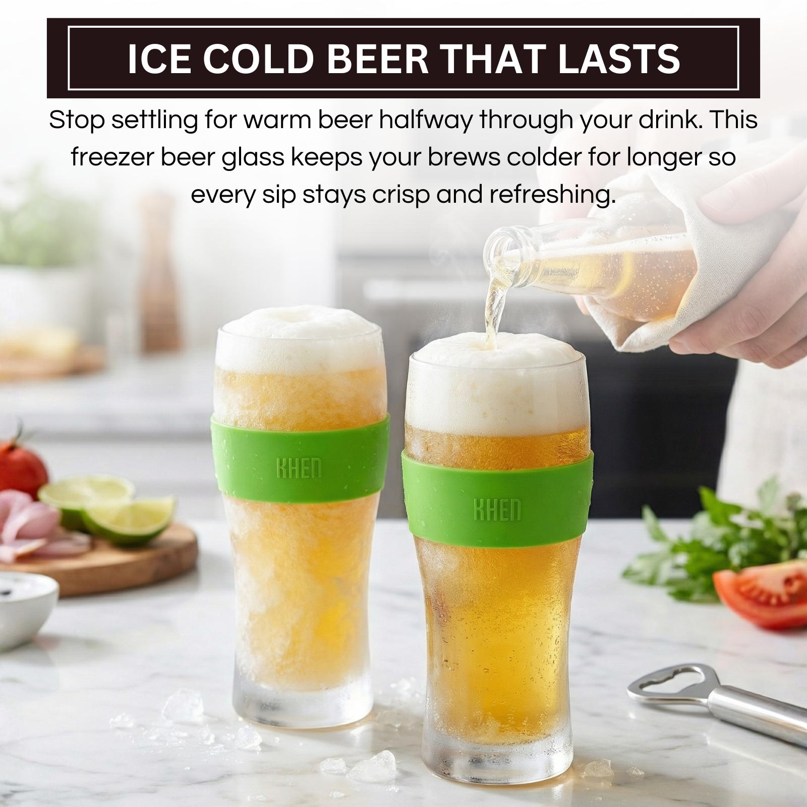 Barcelona Acrylic Cooling Beer Glassware, Set of 2 from PriceLows™