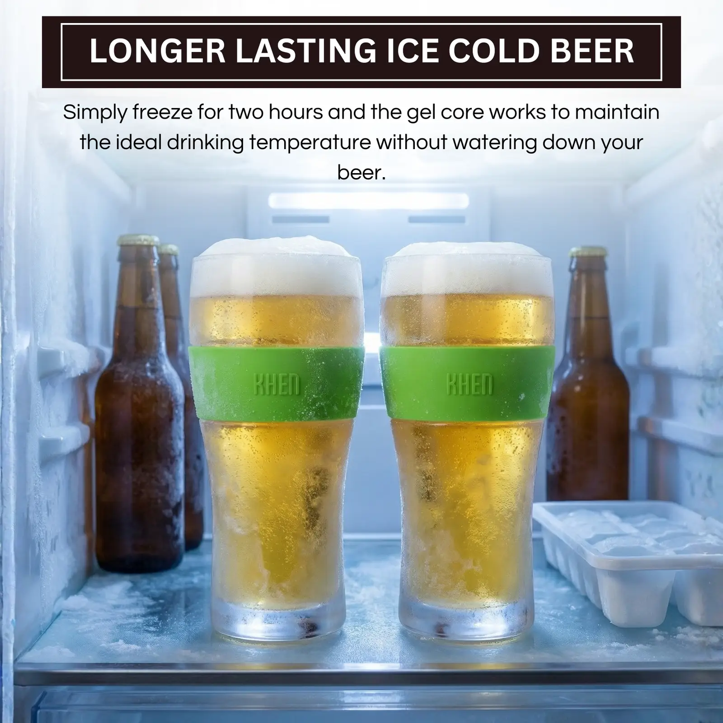 Barcelona Acrylic Cooling Beer Glassware, Set of 2 from PriceLows™