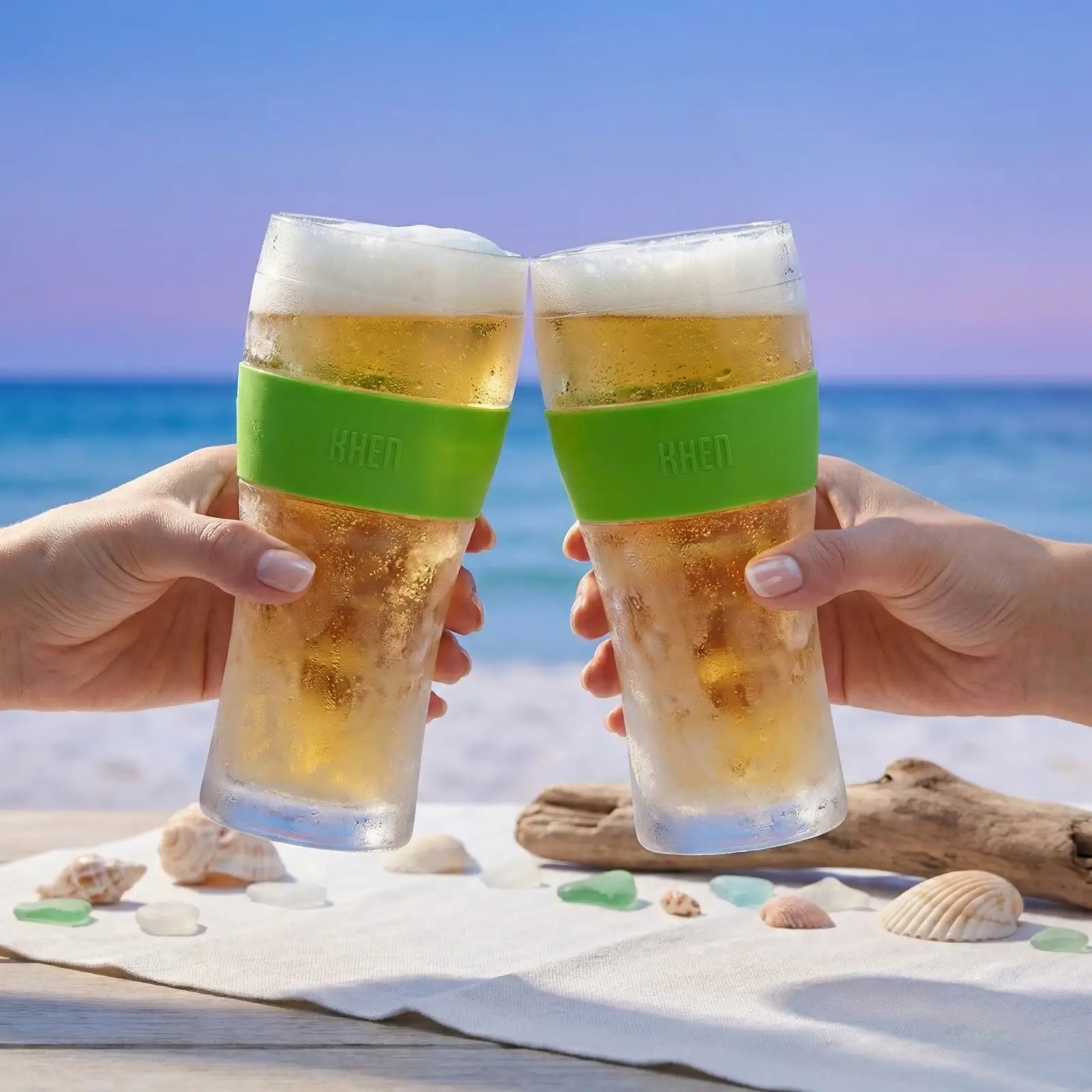 Barcelona Acrylic Cooling Beer Glassware, Set of 2 from PriceLows™